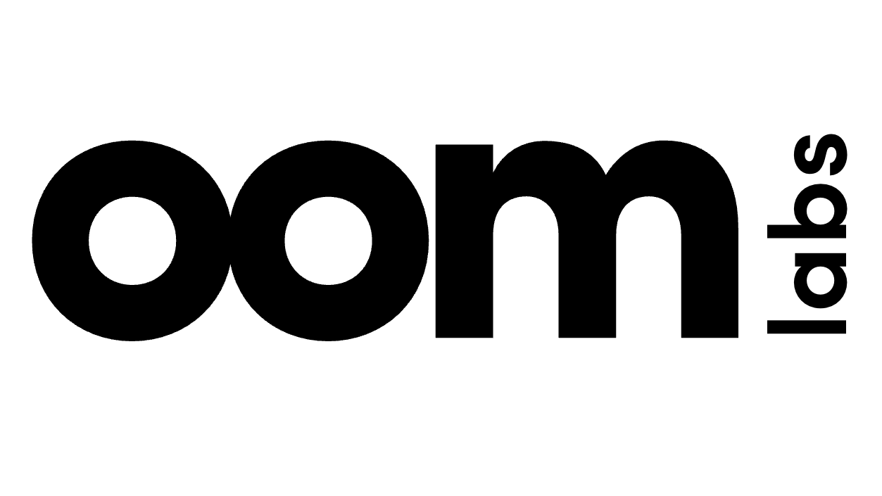 Black 'oom labs' logo on a white background